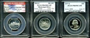 1999-S�A2002-S�A1977-S 25�Z���g �v���[�t �N�H�[�^�[ 3���Z�b�g PR69DCAM PCGS 28583895