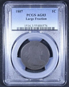1807�N �ً}�o�X�g���[�W�Z���g (�啪��) - 1C PCGS AG03-�^�t�R�C�� !-