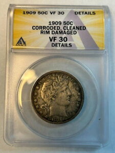 1909�N P �o�[�o�[ �n�[�t�_���[ 50�Z���g ANACS VF30 �ڍ� ���H�A�N���[�j���O�ς݁A���Ƀ_���[�W����