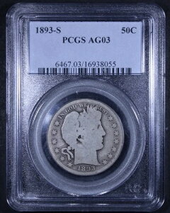 1893-S �o�[�o�[ �n�[�t �h�� - 50 �Z���g PCGS AG03 - �d�v�ȓ��t!