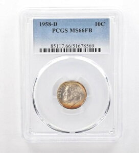 1958-D ���[�Y�x���g �_�C�� MS66 FB PCGS �������g�[�� *7437