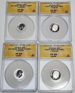(4) 2015-W ���[�Y�x���g �V���o�[�_�C�� �}�[�`�E�I�u�E�_�C���Y �Z�b�g ANACS PF69 DCAM�AREV PF 69