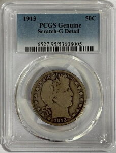 1913�N �o�[�o�[ �n�[�t�h�� $1 50C PCGS ���� G �ڍ� 53608005