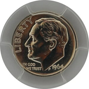 PR68 1964�N PCGS �O���[�f�b�h �v���[�t �V���o�[ ���[�Y�x���g �_�C�� �� �����ʃR�C�� PR 68