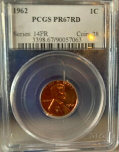 1962�N 1C PCGS PR67RD �����J�[�� �Z���g�u���C�g ���b�h�v���[�t-