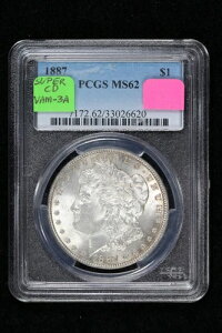 1887�N�����K���E�_���[ VAM-3A �j�A�f�[�g�A�_�u��1-7�X�[�p�[CD PCGS MS 62 3IUD