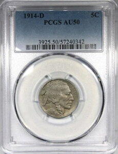 1914-D �o�b�t�@���[�j�b�P�� PCGS AU50 ���ʗD�ǔN���� 5C