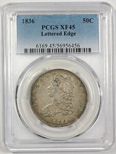1836�N�� �L���b�v�h�o�X�g �n�[�t�_���[ ��������G�b�W 50�Z���g PCGS XF45