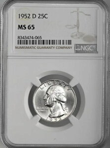 1952-D 25�Z���g ���V���g�� �V���o�[ �N�H�[�^�[ �f���o�[������ NGC MS65 #8343474-065