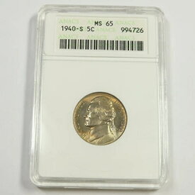 1940年 S ANACS ソープボックス MS65 - ジェファーソンニッケル - 米国5セントコイン #53541A