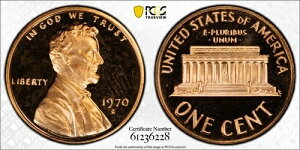 1970�N S 1C �v���[�t �����J�[���L�O�Z���g PCGS �O���[�h PR 67 RD DCAM ���[�W�f�C�g