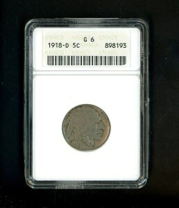 1918�N D US�o�b�t�@���[�j�b�P�� 5C 0.05 ANACS G6-
