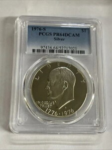 1976 S $1 �V���o�[ �A�C�N �A�C�[���n���[ �h�� �v���[�t PCGS PR64DCAM - ������!