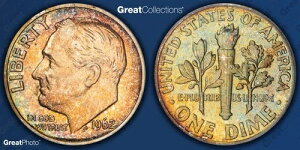 1962�N �g�[�����H ���[�Y�x���g �_�C�� �v���[�t PCGS PR64 PF 64 �g�[�����H �V���o�[�R�C�� 10�Z���g