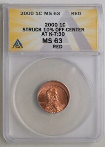2000 1c ANACS 7:30 MS63 RED��10%�I�t�Z���^�[�őŋ�