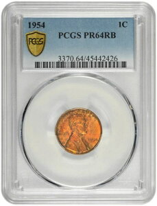 1954�N 1�Z���g �����J�[�� �E�B�[�g �Z���g PCGS PR 64 RB - �g�[�j���O