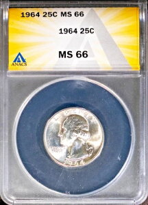 1964�N 25�Z���g��� ���V���g���{�� MS 66 Gem ANACS # 7726046 + �{�[�i�X