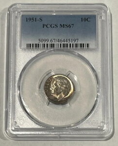 1951�N S ���[�Y�x���g �_�C�� - PCGS MS67 - ���i�� - ��90% - 0048