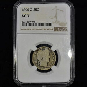 1896-O �o�[�o�[ �N�H�[�^�[ ? NGC AG-3 ? 25C �V���o�[ �R�C�� ���x�ǍD AG03 ?�M���ς�?