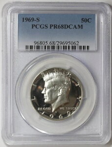 1969-S �P�l�f�B �V���o�[ �v���[�t �n�[�t�_���[ PCGS PR68 DCAM �f�B�[�v�J���I 50�Z���g