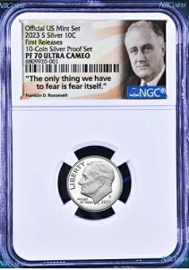 2023 S �č������� .999 �V���o�[ �v���[�t 10�Z���g ���[�Y�x���g �_�C�� NGC PF70 UC FR�uFear Itself�v