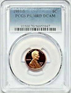 1991-S 1C �����J�[���L�O�Z���g PCGS PR70DRD DCAM