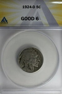 1924-D .05 ANACS G 6 �o�b�t�@���[�j�b�P���A�C���f�B�A���j�b�P���A5�Z���g�s�[�X