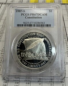 1987-S 1�h�����@�v���[�t��� PCGS PR67 DCAM ��������