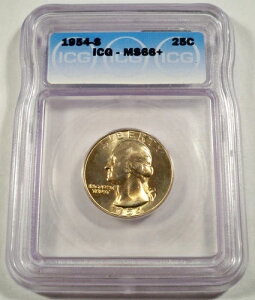 1954-S ICG MS66+ ���V���g�� �N�H�[�^�[ 25�Z���g ���������C�g�S�[���h�g�[�� MS 66 + �v���X