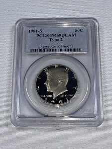 1981�N S �^�C�v2 �P�l�f�B �n�[�t�_���[ PCGS PR69DCAM �f�B�[�v�J���I 50�Z���g