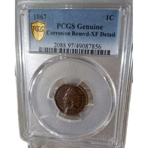 I867 �C���f�B�A���w�b�h�y�j�[ PCGS XF �f�B�e�[�� �����h������-
