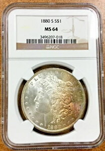 1880�N-S ���[�K�� NGC MS64 ���C���{�[ �g�[�j���O �I�[�o�[�X S/S �~���g�}�[�N-