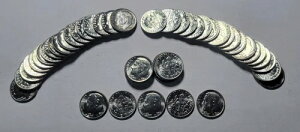 1957�N-D ���[�Y�x���g DIME 10C 90% �V���o�[ 50�R�C�����b�g �n�C�O���[�h BUNC �`�I���W�i��BU���[���`