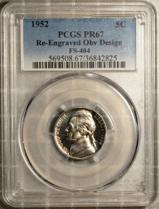 FS-404 1952�N �W�F�t�@�[�\�� �j�b�P�� PR67 �Ē��� �\�ʃf�U�C�� PCGS # 36842825 + �{�[�i�X