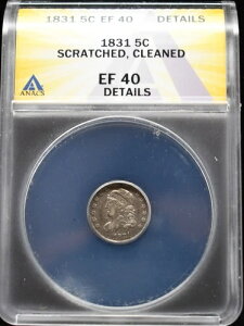 1831�N�� �L���b�v�h�o�X�g �n�[�t�_�C�� ANACS EF 40 ������A�N���[�j���O�ς݁A�ڍ� #24APR301