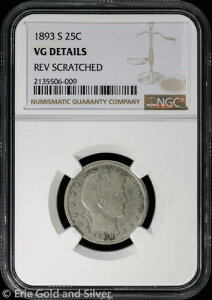 1893-S 25�Z���g �o�[�o�[ �N�H�[�^�[ NGC VG �ڍ�