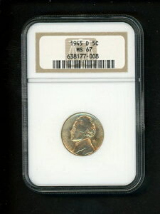 1945�N D �č��W�F�t�@�[�\���j�b�P�� 5�Z���g .05 NGC MS 67 �`���C�X�X�g���C�N �u���C�g�I���W�i���\��