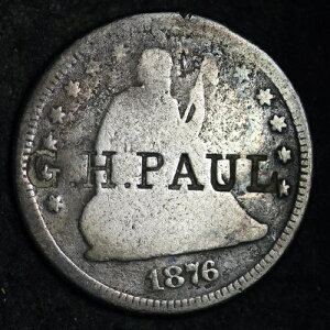 1876�N ���R�̏��_�� �V���o�[�N�H�[�^�[ �J�E���^�[�X�^���v G.H. PAUL �t���[ P/H E166 ACM