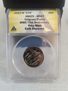 2020�N W Quarter MS67 �g�[���O���X�E�v���[���[�������� V75 ANACS �A�[���[�f�B�X�J�o���[