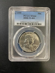 1959�N �t�����N���� �n�[�t�_���[ PCGS MS-64 - ������ - DDR FS-801 - �X���u - 50�Z���g