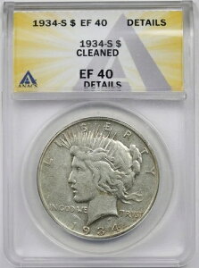 1934-S $1 ANACS XF EF 40 �ڍ� �s�[�X�V���o�[�_���[