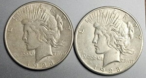 DUO (2COINS) 1923-S $1 �s�[�X�_���[ AU/BU * ���ǂ����t*