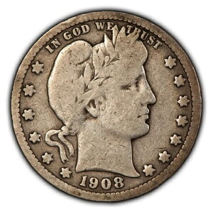 1908-S 25�Z���g �o�[�o�[ �V���o�[ �N�H�[�^�[ - VG+ �L�[�f�[�g - SKU-Y4971