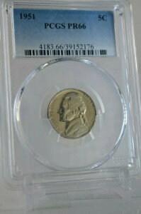 PR66 1951�N �W�F�t�@�[�\�� �j�b�P�� PCGS �O���[�h 5�Z���g �v���[�t �󏭃R�C�� ������ PR 66
