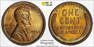 1934-P �����J�[�� �E�B�[�g �Z���g MS65RB �g�[�� PCGS �g�D���[�r���[
