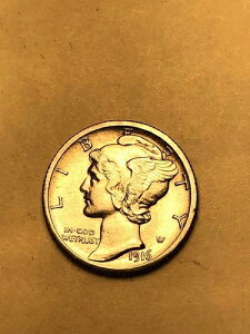 1916�N-S �}�[�L�����[�V���o�[�_�C�� .900 Silver Unc. Lote-43273�A���������B-