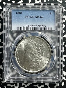1881�N�� 1�h�������K���E�_���[ PCGS MS62 ���b�g�ԍ�G522 �V���o�[�I�f���炵��UNC�I