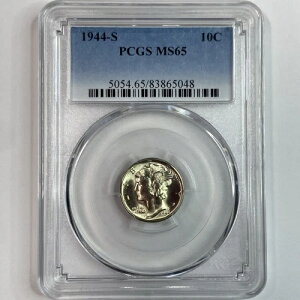 1944-S �}�[�L�����[�_�C�� PCGS MS-65 10�Z���g �V���o�[�R�C�� �W�F�� ������