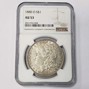 1880�N O US ���[�K���V���o�[ $1 1�h�� NGC AU53 ���ǂ����t�R���N�^�[�R�C�� LK4004-
