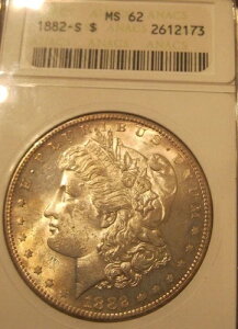 1882�N S ���[�K���V���o�[�h�� -Old Fatty ANACS MS 62 ���C�g�g�[�� 4350-